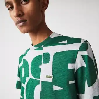 Lacoste Men's heritage graphic print crew neck cotton t-shirt offer