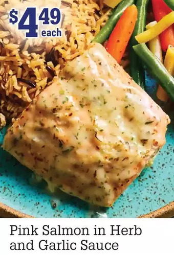 M & M Food Market Pink Salmon in Herb and Garlic Sauce offer