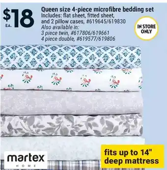 Giant Tiger Queen Size 4-Piece Microfibre Bedding Set offer