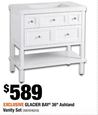 Home Depot Glacier Bay 36" Ashland Vanity Set offer