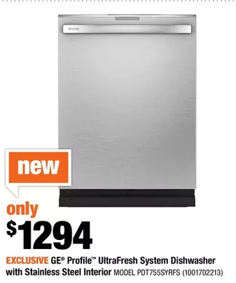 Home Depot GE Profile UltraFresh System Dishwasher with Stainless Steel Interior offer