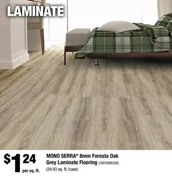 Home Depot Mono Serra 8mm Foresta Oak Grey Laminate Flooring offer