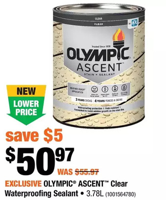 Home Depot Olympic Ascent Clear Waterproofing Sealant offer