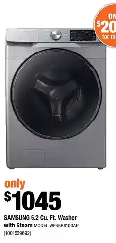 Home Depot Samsung 5.2 Cu. Ft. Washer with Steam offer