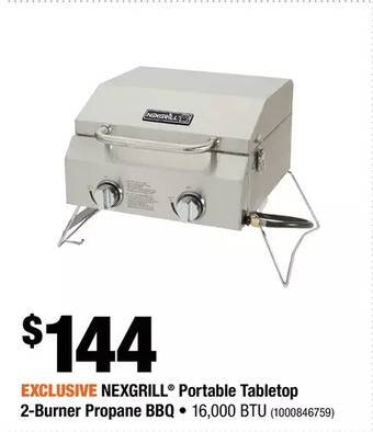 Home Depot Nexgrill Portable Tabletop 2-Burner Propane BBQ offer