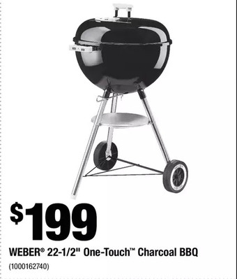 Home Depot Weber 22-1/2" One-Touch Charcoal BBQ offer
