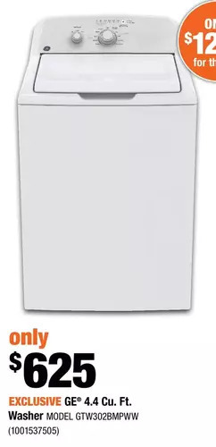 Home Depot GE 4.4 Cu. Ft. Washer offer