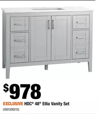 Home Depot HDC 48" Ellia Vanity Set offer