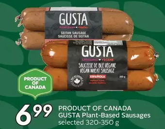 Sobeys Gusta Plant-Based Sausages offer