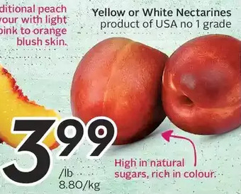 Sobeys Yellow or White Nectarines offer