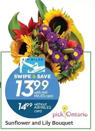 Sobeys Sunflower and Lily Bouquet offer