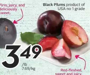 Sobeys Black Plums offer