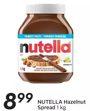 Sobeys Nutella Hazelnut Spread offer