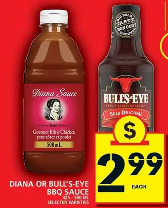 Food Basics Diana or Bull's-Eye BBQ Sauce offer