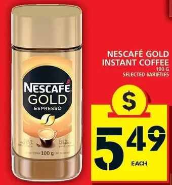 Food Basics Nescafe Gold Instant Coffee offer