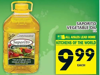 Food Basics Saporito Vegetable Oil offer