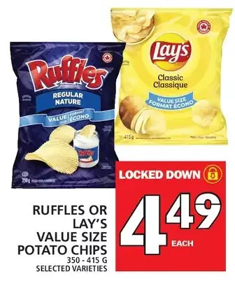 Food Basics Ruffles or Lay's Value Size Potato Chips offer