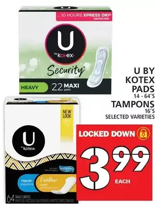Food Basics U by Kotex Pads | Tampons offer