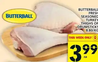 Food Basics Butterball Fresh Seasoned Turkey Thighs or Drumsticks offer