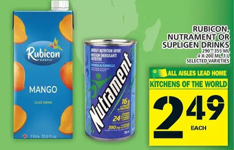 Food Basics Rubicon, Nutrament or Supligen Drinks offer