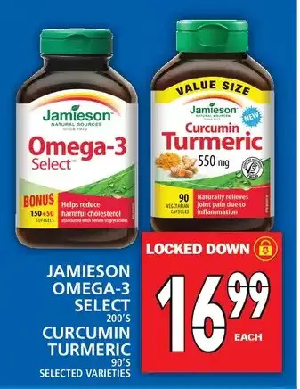 Food Basics Jamieson Omega-3 Select | Curcumin Turmeric offer