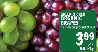 Farm Boy Green or Red Organic Grapes offer