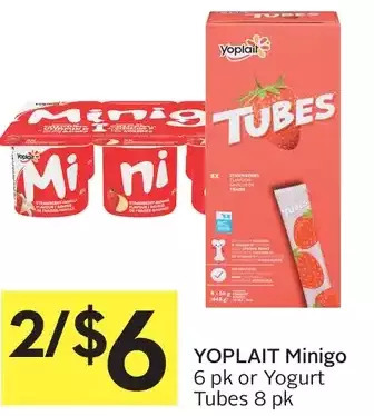Foodland Yoplait Minigo or Yogurt Tubes offer