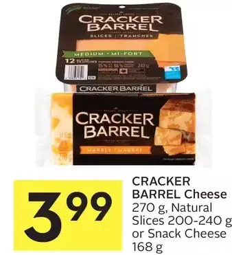 Foodland Cracker Barrel Cheese, Natural Slices or Snack Cheese offer