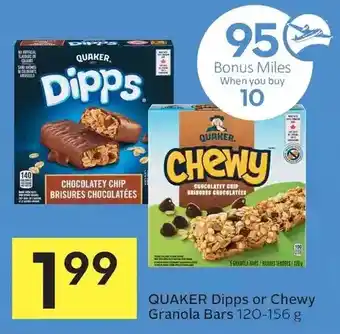 Foodland Quaker Dipps or Chewy Granola Bars offer