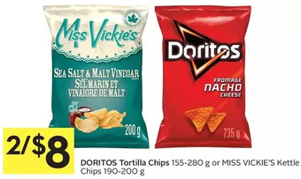 Foodland Doritos Tortilla Chips or Miss Vickie's Kettle Chips offer