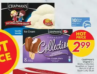 Sobeys Urban Fresh Chapman's Original 2 L Bricks, Collection Novelties or Yogurt Bars or Super Lolly offer