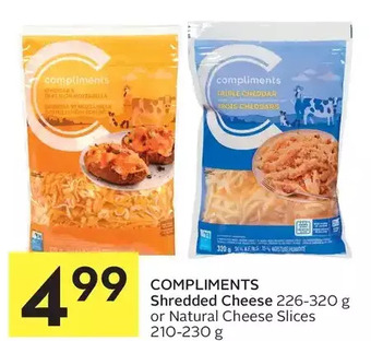 Foodland Compliments Shredded Cheese or Natural Cheese Slices offer