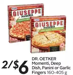 Sobeys Urban Fresh Dr. Oetker Momenti, Deep Dish, Panini or Garlic Fingers offer