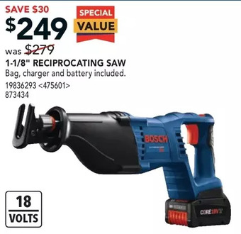 Lowe's Bosch 1-1/8" Reciprocating Saw offer