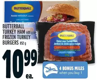 Metro Butterball Turkey Ham or Frozen Turkey Burgers offer