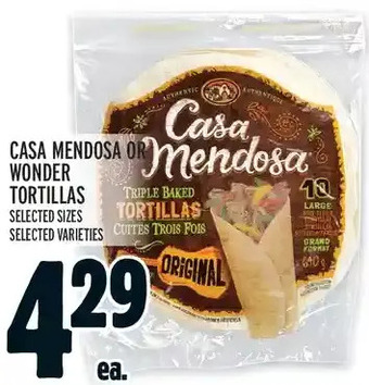 Metro Casa Mendosa or Wonder Tortillas offer