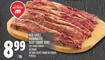 Metro Red Grill Marinated Beef Short Ribs offer