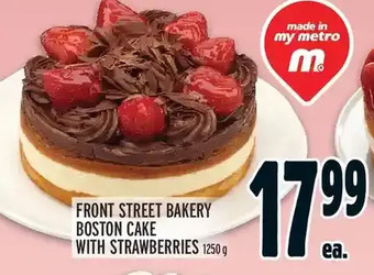 Metro Front Street Bakery Boston Cake with Strawberries offer
