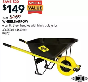 RONA Erie Wheelbarrow offer
