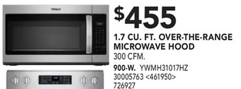 RONA Whirlpool 1.7 Cu. Ft. over-the-Range Microwave Hood offer