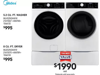 RONA Midea 5.2 Cu. Ft. Washer | 8 Cu. Ft. Dryer offer