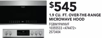 RONA 1.9 Cu. Ft. over-the-Range Microwave Hood offer