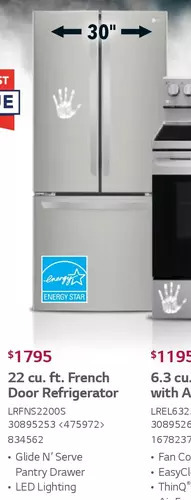 RONA LG 22 Cu. Ft. French Door Refrigerator offer