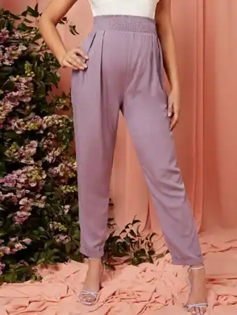 SheIn Shein maternity shirred waist plicated pants offer