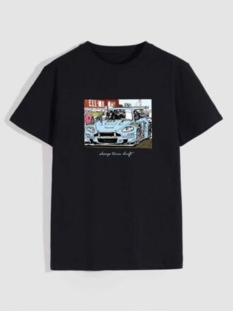 SheIn Romwe guys car print tee offer