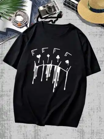 SheIn Romwe guys poker graphic tee offer
