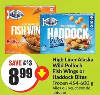 FreshCo High Liner Alaska Wild Pollock Fish Wings or Haddock Bites offer