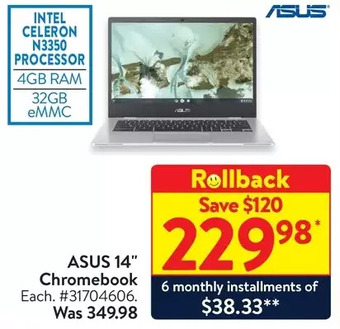 Walmart Asus 14" Chromebook offer