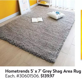 Walmart Hometrends 5' x 7' Grey Shag Area Rug offer
