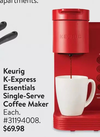 Walmart Keurig K-Express Essentials Single-Serve Coffee Maker offer